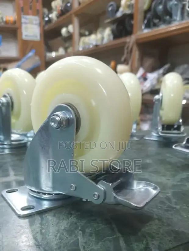 4-Inch Heavy-Duty Industrial Swivel Caster Wheels with Brake - 1