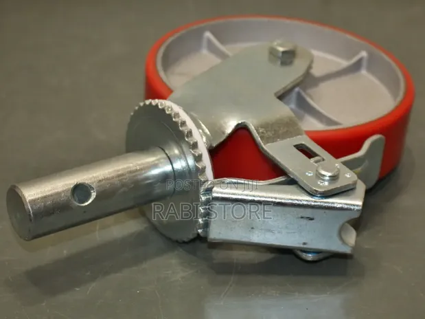 8-Inch Heavy-Duty Polyurethane Scaffolding Caster Wheel with Brake - 1