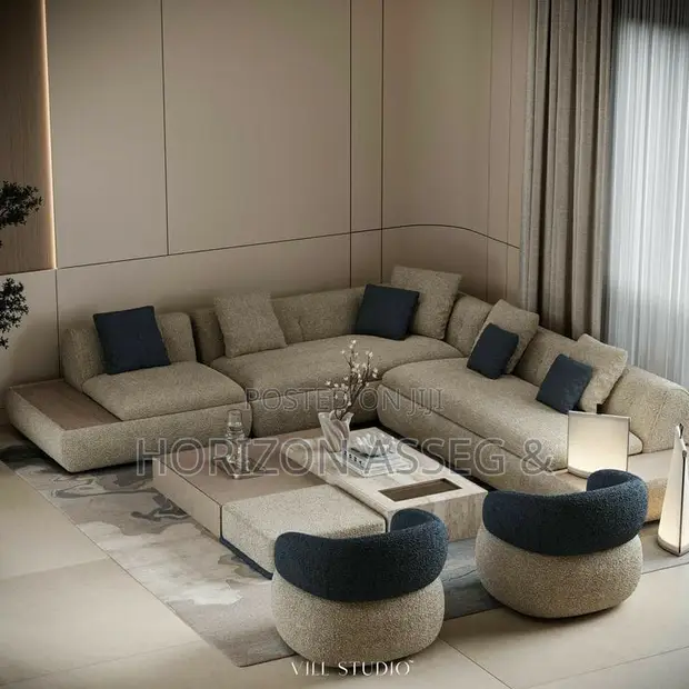 Luxury 8 Seater Fabric Sofa Set - 1
