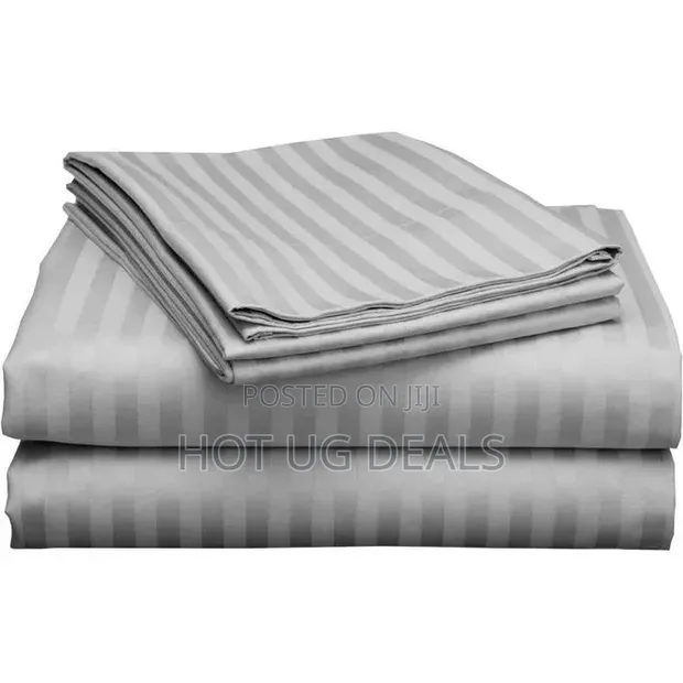 6x6 Egyptian Bedsheet Set - Grey Striped - 1