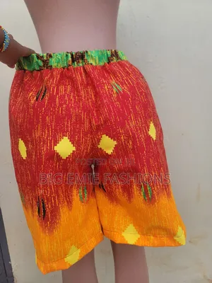 Ankara Shorts for Women - Red, Size M