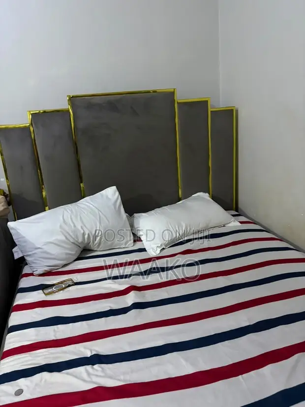 Leather Bed - 5x6 King Size, Gray - 1