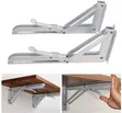 White Metal Heavy-Duty Folding Shelf Brackets - Pair - 1