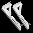 White Metal Heavy-Duty Folding Shelf Brackets - Pair - 2