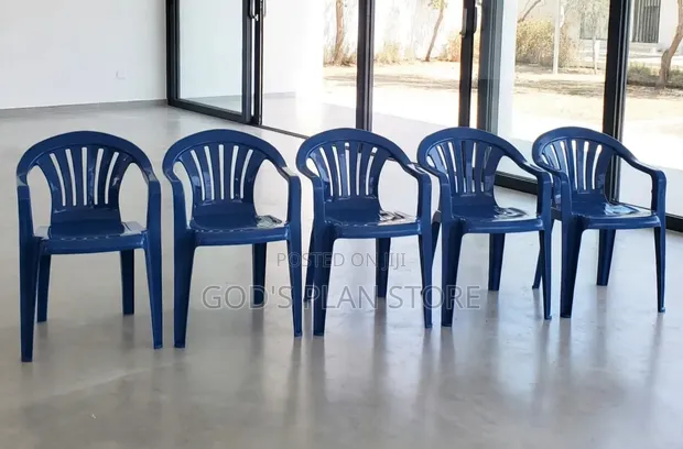 1 Piece Plastic Ottoman Armrest Chair - 1