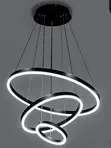 Luxury Crystal LED Chandelier Light - Black & Gold - 2
