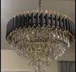 Luxury Crystal LED Chandelier Light - Black & Gold - 3