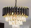 Luxury Crystal LED Chandelier Light - Black & Gold - 4