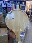 Round Rubberwood Serving Tray & Pizza Paddle (40x28x2cm) - 4