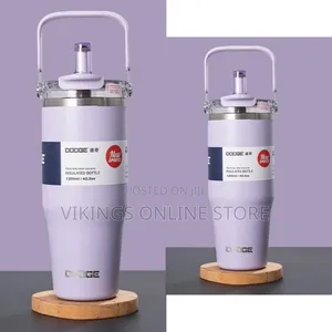 Purple Dodge 1200ml Insulated Vacuum Tumbler with Handle & Straw