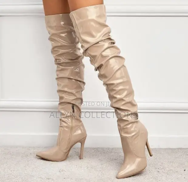 Fashion Nova Thigh High Boots - Red - 1