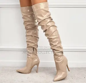 Fashion Nova Thigh High Boots - Red