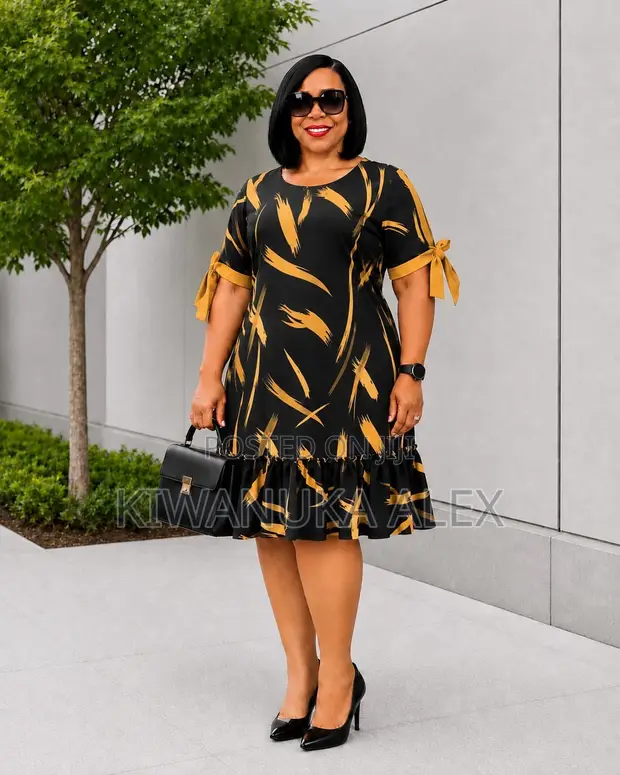 Elegant Green Shirt Dress with Abstract Print - 1