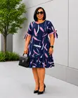 Elegant Green Shirt Dress with Abstract Print - 4