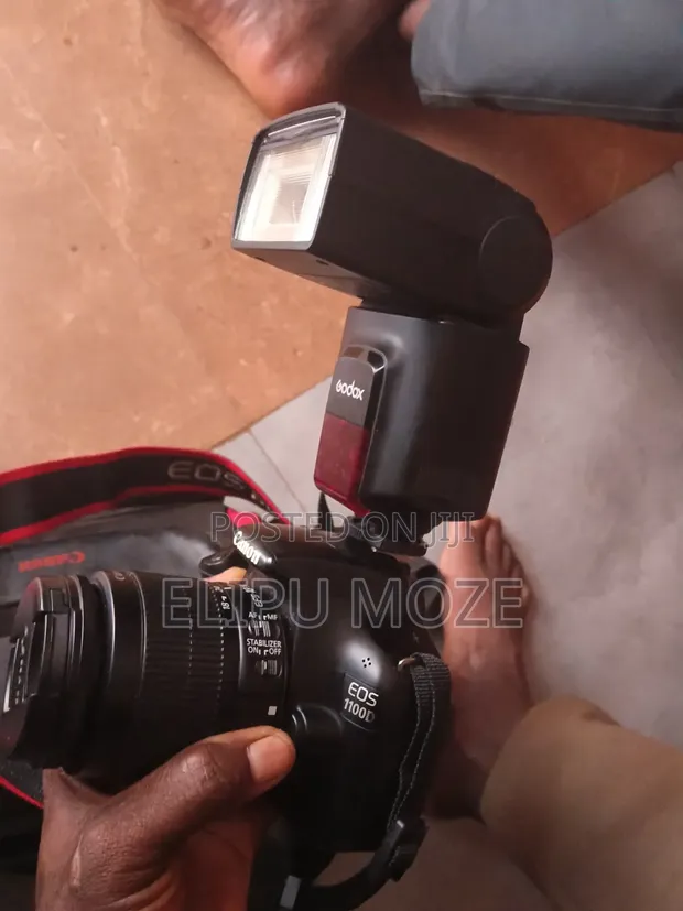 Canon 1100D DSLR Camera with Godox Flash, 2 Batteries, Charger - 1