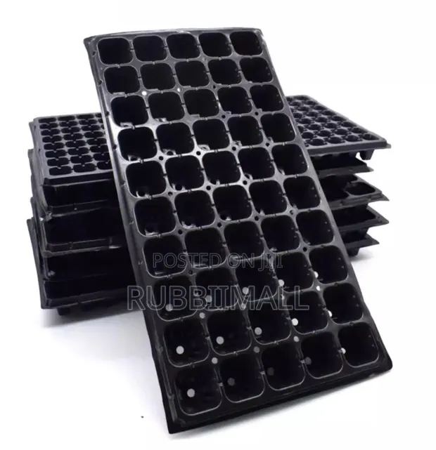 Black Plastic Seedling Tray - 50 Cells - 1