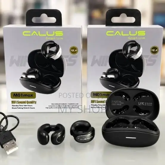 Calus M01 Clip-On Gym & Athletics Earbuds - Black - 1