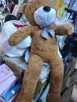 Human-Sized Purple Teddy Bear with Plaid Bow Tie - 2