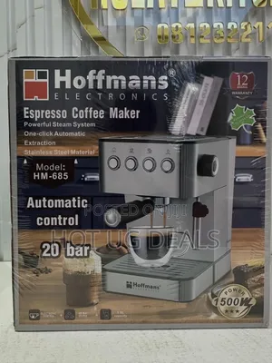 Hoffmans Espresso Coffee Maker - 20 Bar, 1500W, 1.8L