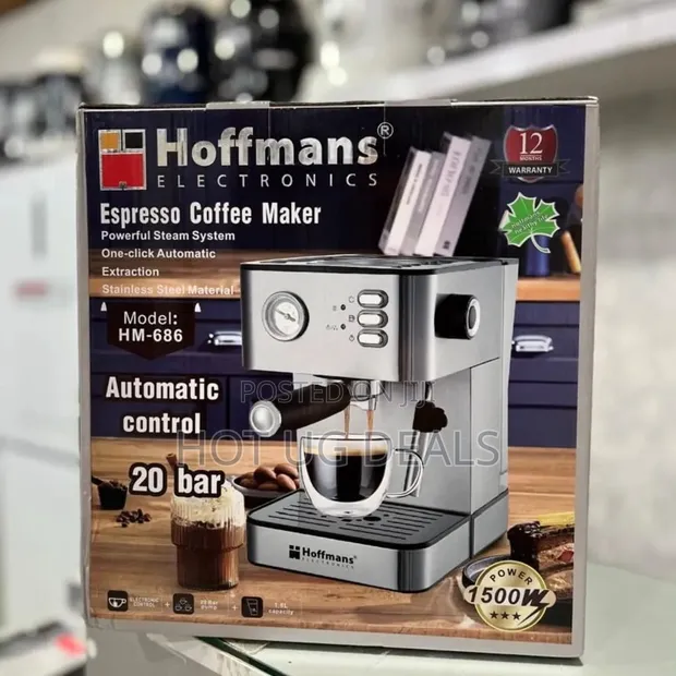 Hoffmans 20-Bar Espresso Machine (1500W) | Model HM-686 - 1