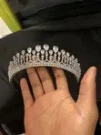 Luxury Silver Crystal Teardrop Bridal Crown - 1