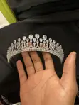 Luxury Silver Crystal Teardrop Bridal Crown - 2