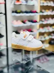 Kids AF1 White Sneakers Velcro Gum Sole (Sizes 30-35) - 1
