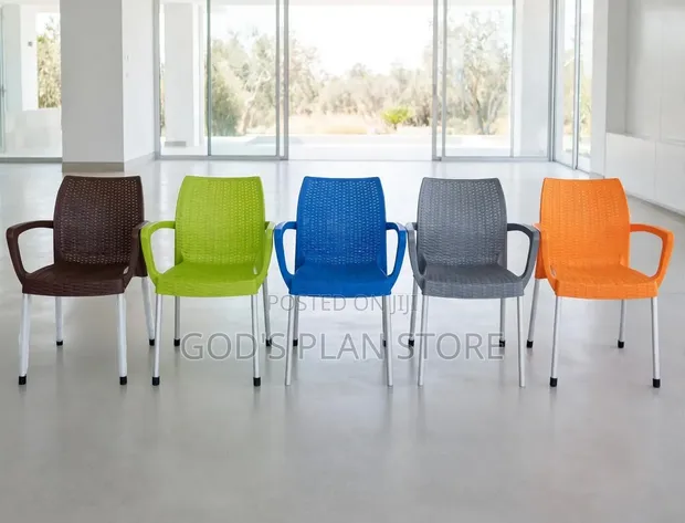 Restaurant Plastic Chairs with Metal Stands - 1