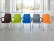 Restaurant Plastic Chairs with Metal Stands - 1