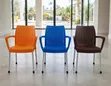 Restaurant Plastic Chairs with Metal Stands - 2