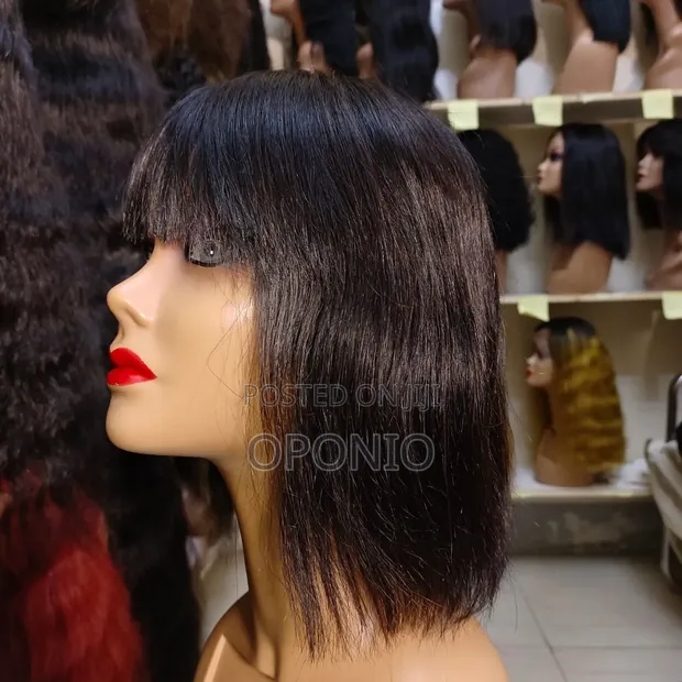 Human Hair Wigs - Straight Black - 1