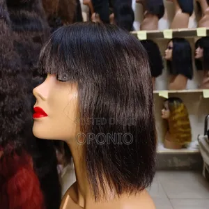 Human Hair Wigs - Straight Black