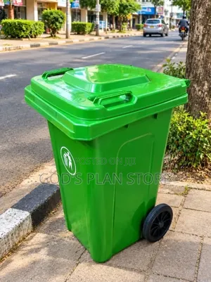 120 Litre School Plastic Dust Bin - Green
