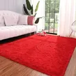 Large Fluffy Soft Center Carpet - Red - 2