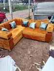 Gold Velvet Sofa Set - Brand New - 1