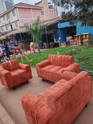 6 Seater Sofa Set with Gold Strips