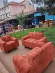 6 Seater Sofa Set with Gold Strips - 1