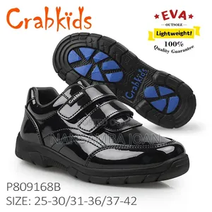 Crab Kids Shinny School Shoes - Black