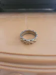 Men's Silver & Gold Tone Crown Ring - 1
