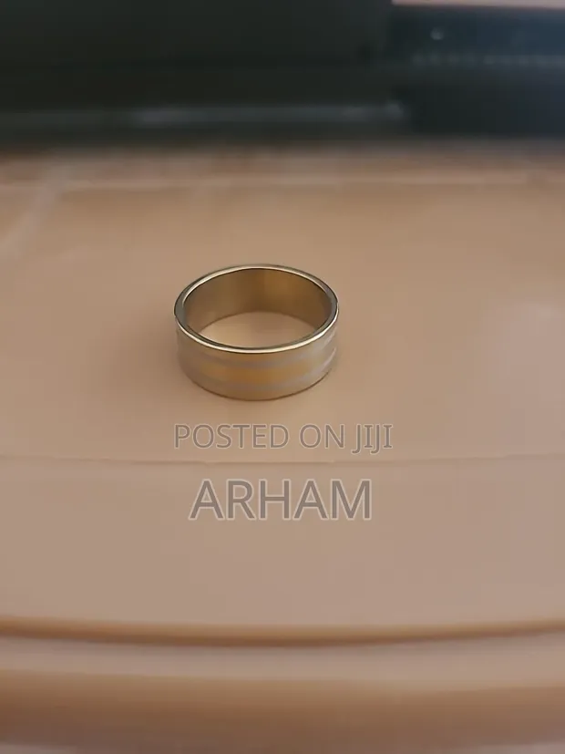 Men's Gold & Silver Two-Tone Band Ring - 1