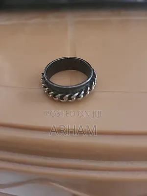 Men's Black & Silver Chain Ring - Stainless Steel