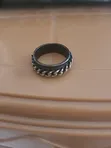 Men's Black & Silver Chain Ring - Stainless Steel - 1