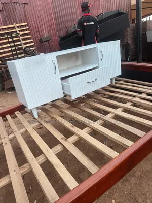 Wood-Mode TV Stand with Drawers and Shelves