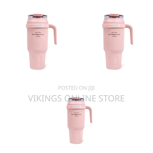 Insulated Stainless Steel Tumbler with Handle & Lid - 1