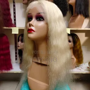 Human Hair Wigs - Golden Blond Wavy