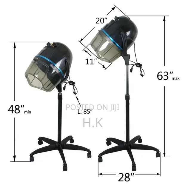 Professional 1300W Hair Bonnet Dryer - Adjustable Height - 1