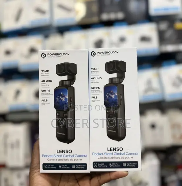 Powerology Lenso Pocket-Sized Gimbal Camera - 4K UHD - 1