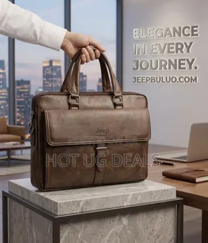 Jeep Buluo 15-inch Men's Leather Briefcase | Business Laptop Bag