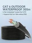 XLT Cat 6 Outdoor UTP Cable 23 AWG Waterproof PVC+PE 305m - 1