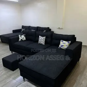 4 Seater Black Sofa